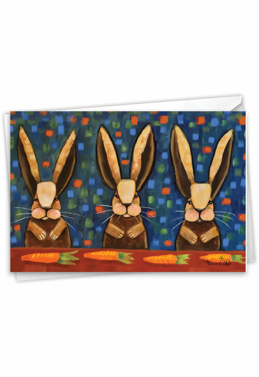 Ducks In A Row - Rabbits, Printed Birthday Greeting Card - C10343BBDG