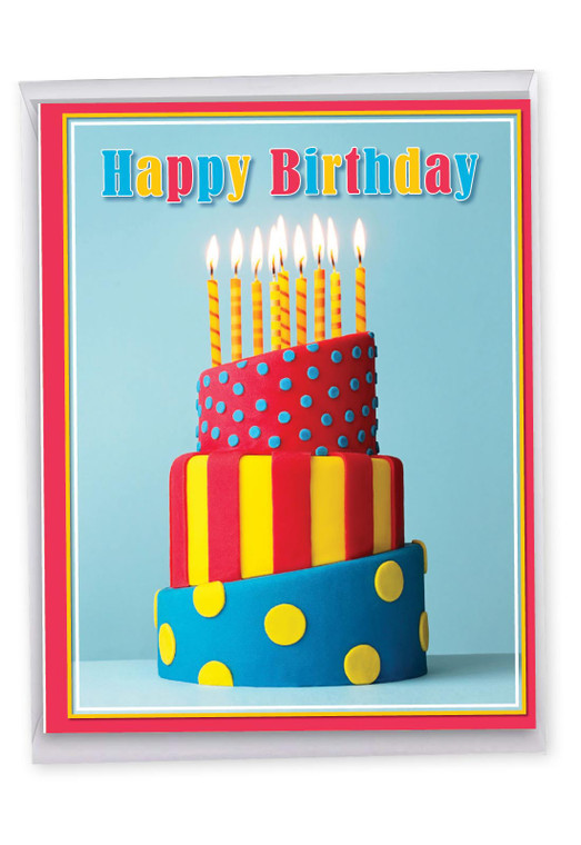 Bold Bright Cakes - Tiered, Jumbo Birthday Greeting Card - J10346FBDG-US