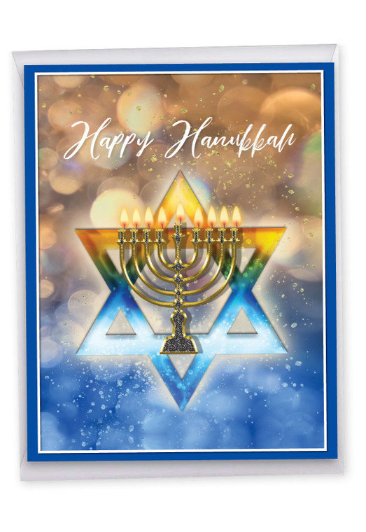 Festival of Lights, Jumbo Chanukah Greeting Card - J3687AHKG-US