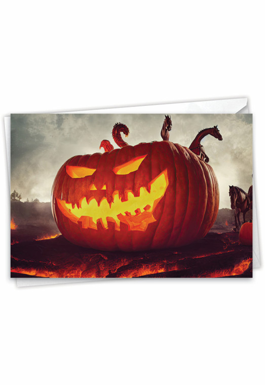 Glowing Pumpkins - Lava, Printed Halloween Greeting Card - C10194GHW