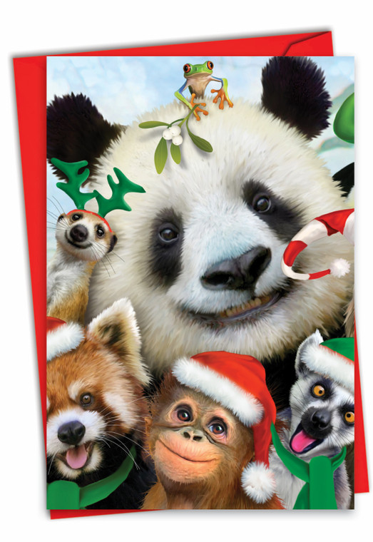 Merry Christmas To Zoo - Wildlife, Printed Christmas Greeting Card - C6652FXS