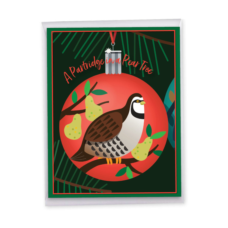 12 Days of Ornaments - Partridge, Jumbo Christmas Greeting Card - J10202AXSG-US