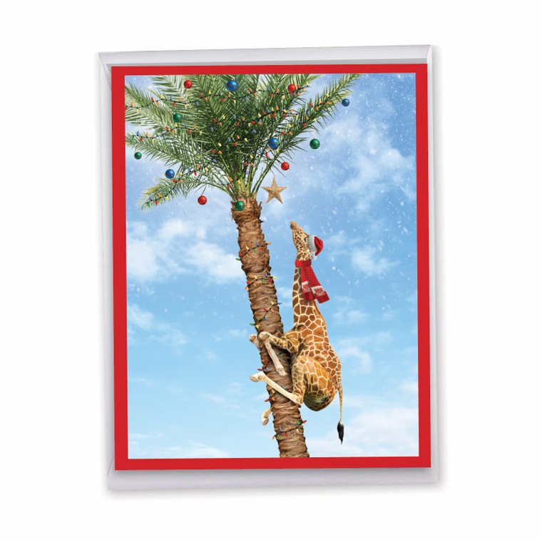 Tree Animals - Giraffe, Extra Large Christmas Greeting Card - J10323AXSG-US