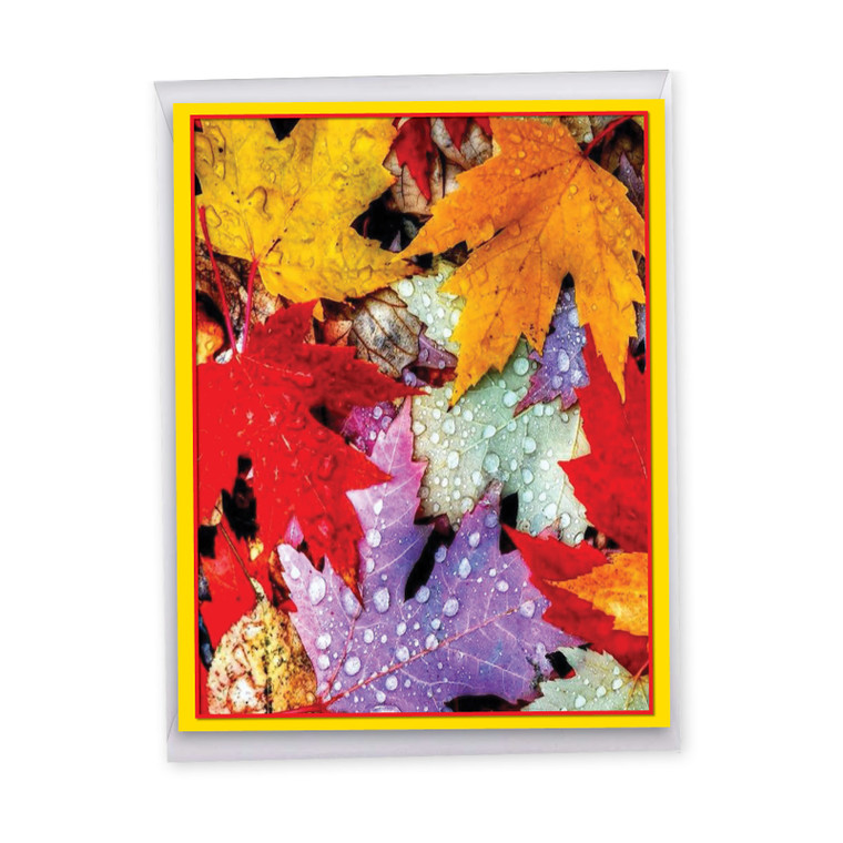 Lavish Leaves - Maple, Jumbo Blank All Occasions Greeting Card - J7177JOCB