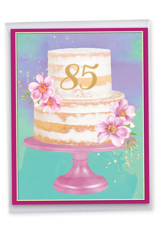 Number Cake 85, Jumbo Milestone Birthday Greeting Card - J10115MBG-US