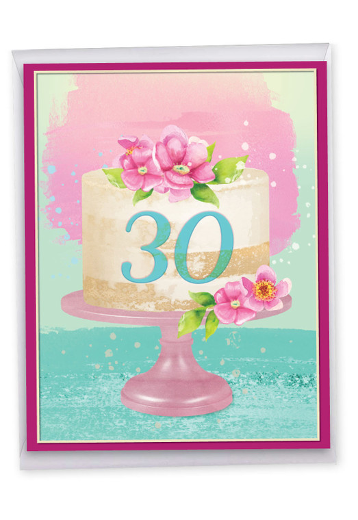 Number Cake 30, Extra Large Milestone Birthday Greeting Card - J10126MBG-US