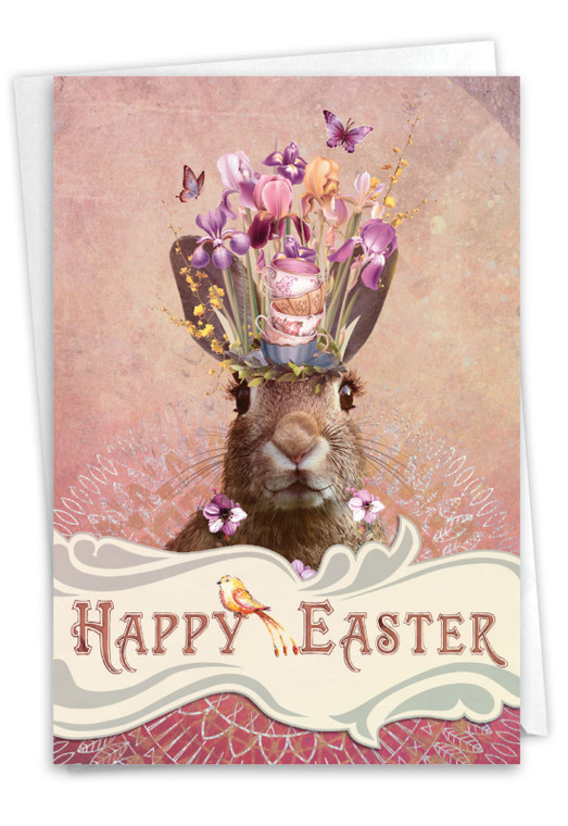 Bunny Headdress, Printed Easter Greeting Card - C10962EAG