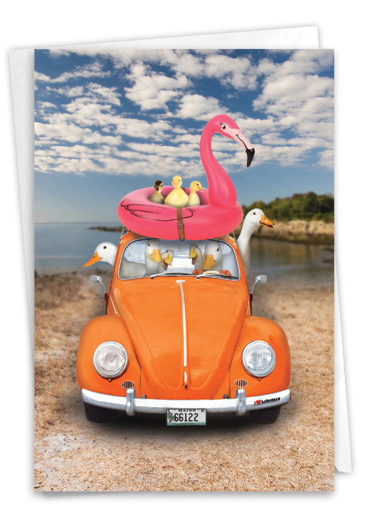 Fun Ducks - Car, Printed Bon Voyage Greeting Card - C10971IBVG