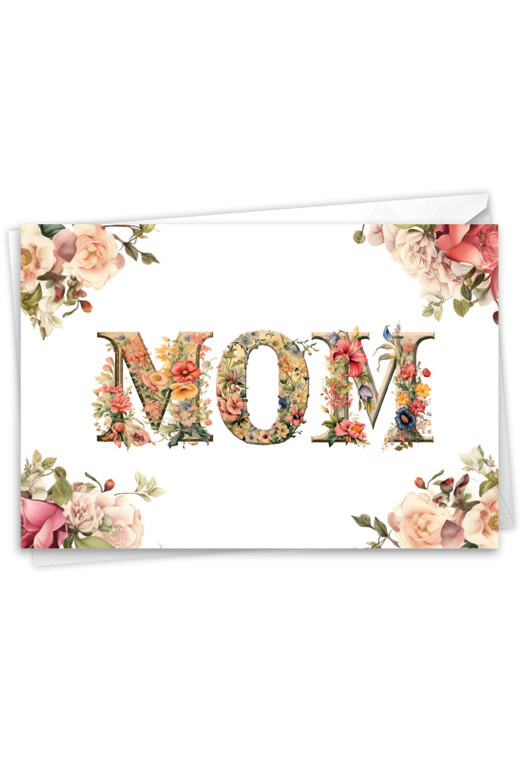 Mom Letters - Floral, Printed Mother's Day Greeting Card - C10981EMDG