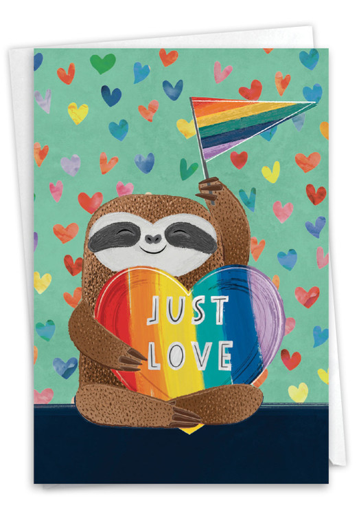 Happy Pride - Sloth, Printed Blank All Occasions Greeting Card - C10983GOCB
