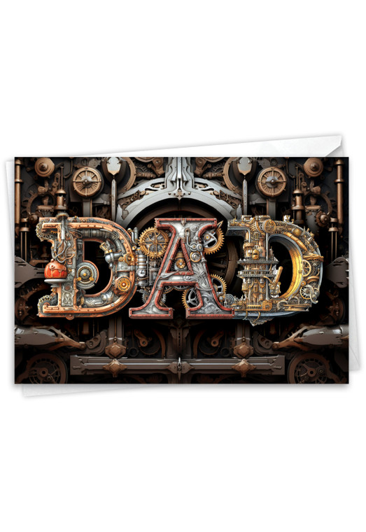 Dad Letters - Gears, Printed Father's Day Greeting Card - C10989JFDG