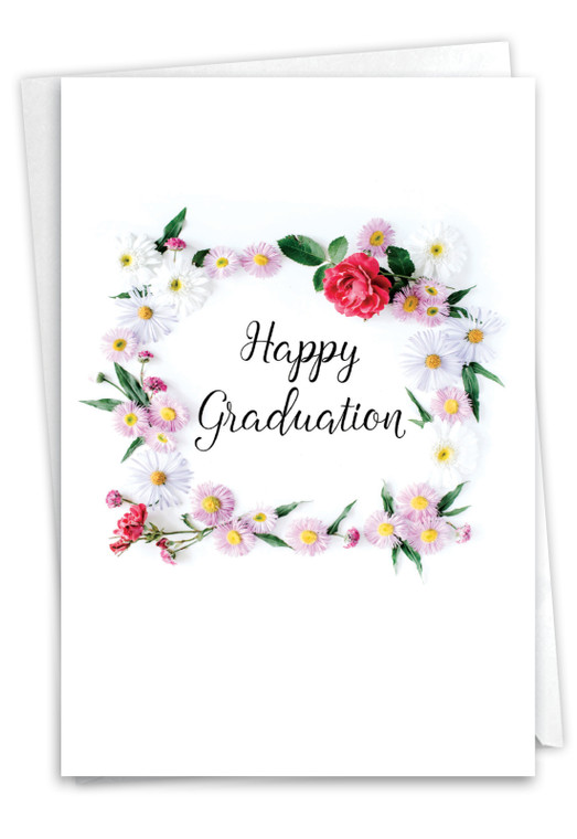 Elegant Flowers, Printed Graduation Greeting Card - C4175CGDG