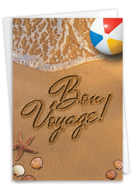 Beach Notes, Printed Bon Voyage Greeting Card - C6113GBVG