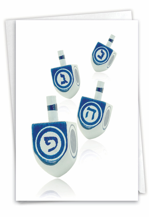 Great Dreidels, Printed Chanukah Greeting Card - C6008GHK