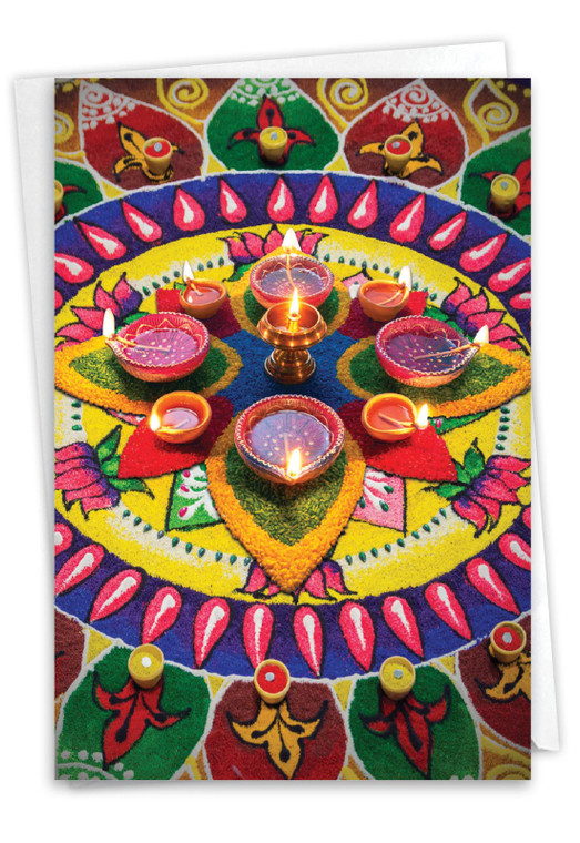 Diwali Wishes, Printed Diwali Greeting Card - C2816FDW