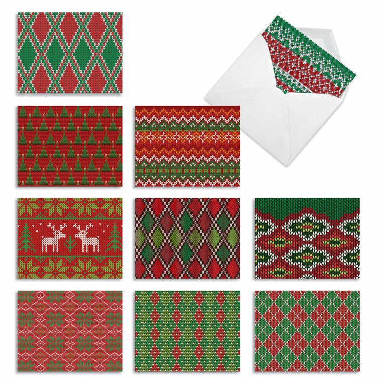 Christmas Knits, Assorted Set Of Christmas Notecards - AM9625XSG