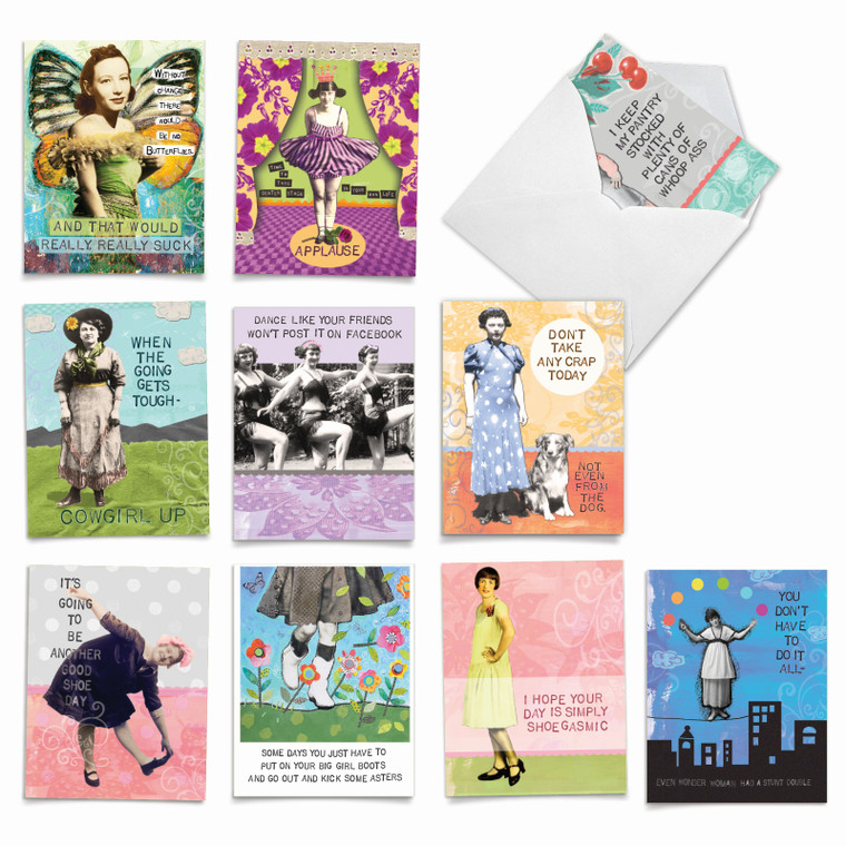 Note Cards with Vintage Witty Gals