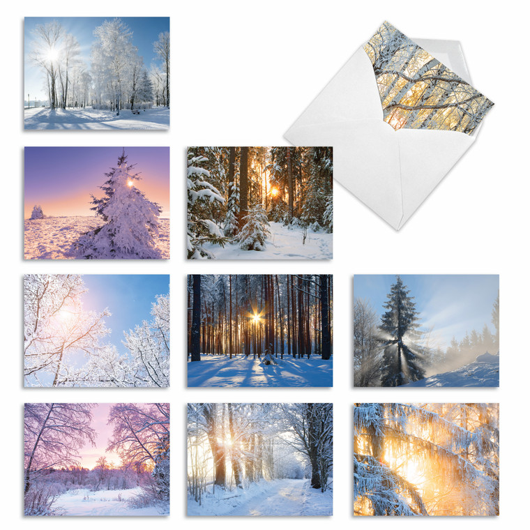 Winter Sunrise, Assorted Set Of Christmas Notecards - AM6655XSG