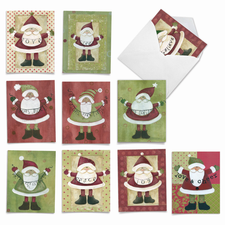 Santa Banners, Assorted Set Of Blank Notecards - AM6659XSB