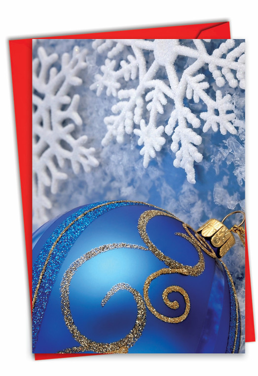 A Blue Holiday, Printed Christmas Greeting Card - C3960GXS