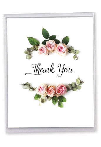“Just To Say Thank You” Greeting Card With Heartfelt Message & Beautiful Dahlia Design – Elegant Appreciation Card