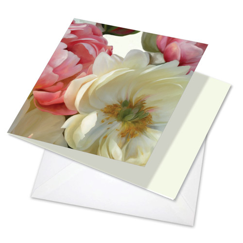 Square Peony Passion - Get Well - A Get Well Greeting Card