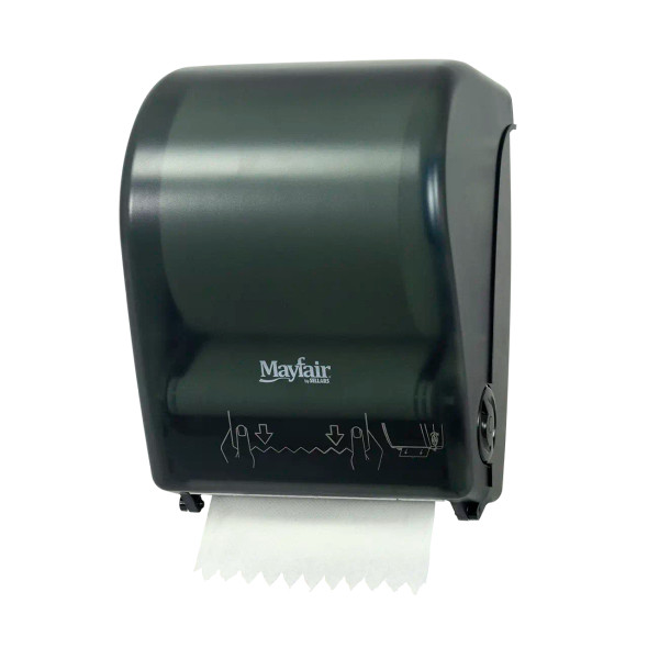 Mayfair touch-free hard roll paper towel dispenser designed for non-perforated paper towel rolls in commercial facilities