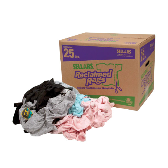 Sellars Reclaimed Knit T-Shirt Rags in multi-color for cleaning