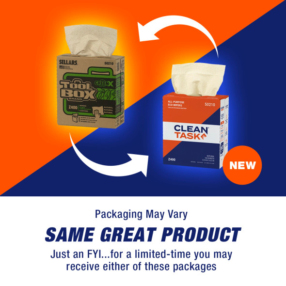 All-Purpose Eco Z400 Wipers - Pop-Up Box, Natural, 100 Sheets