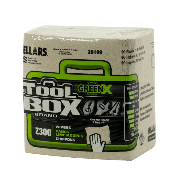 TOOLBOX® GreenX® Z300 Wipers - Quarterfold Natural, 90 sheets for eco-friendly cleaning