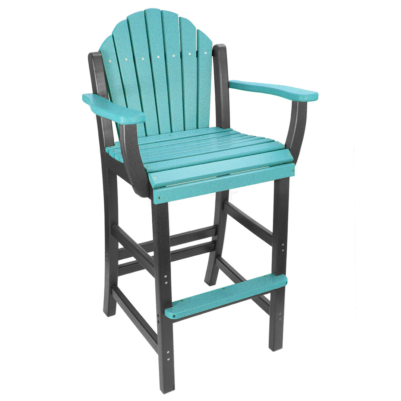 Outer Banks Adirondack Fanback Poly Lumber Bar Stool