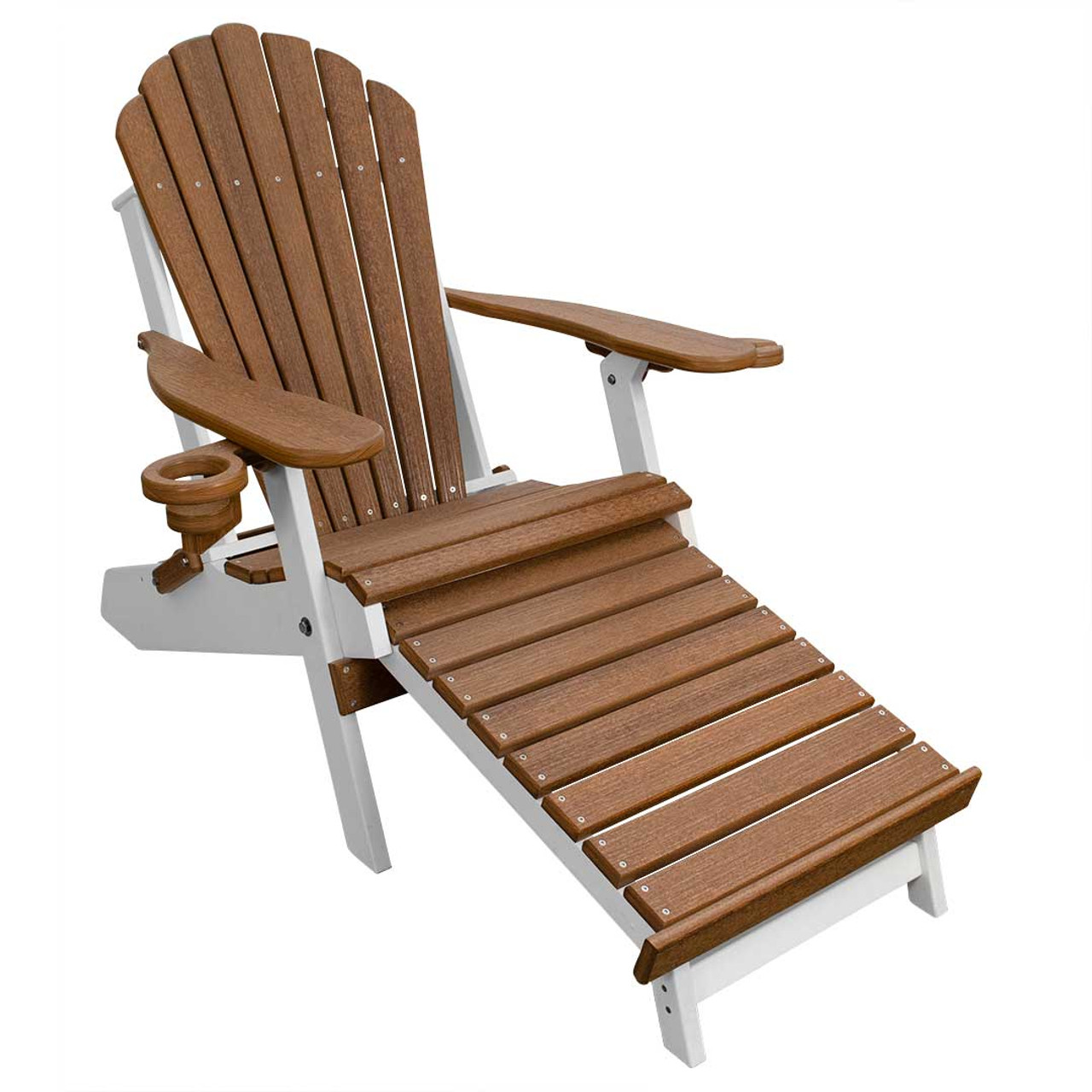 white adirondack chairs with footrest