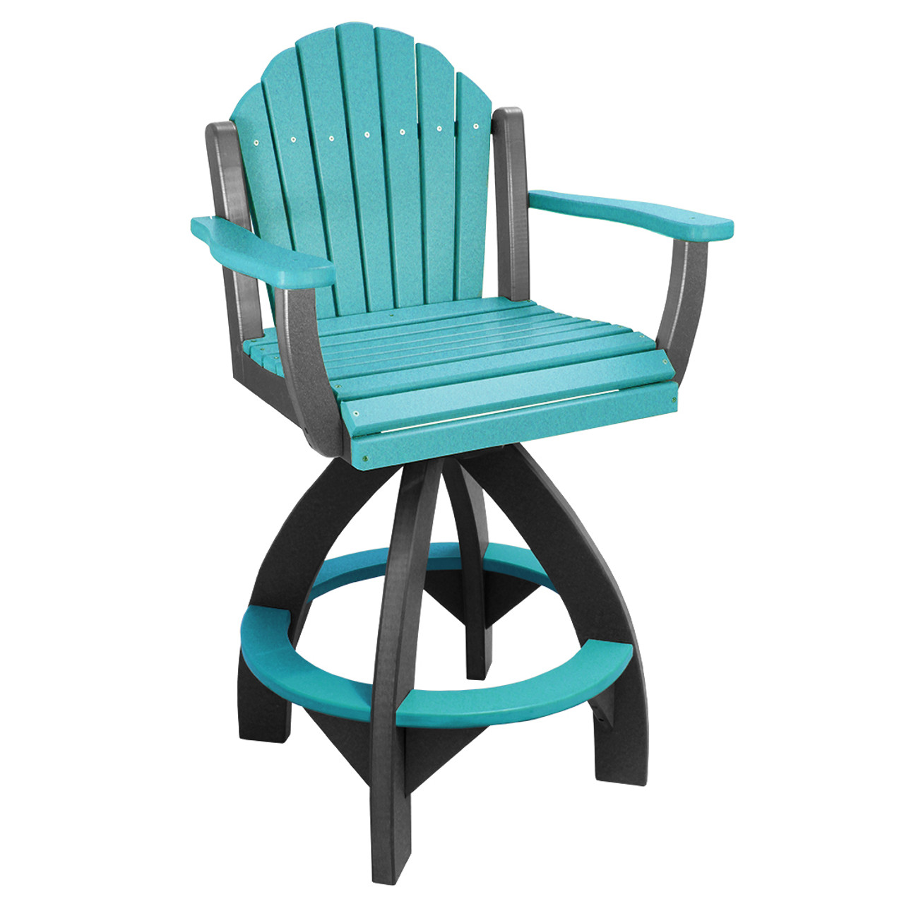 Outer Banks Adirondack Fanback Poly Lumber Swivel Bar Stool   W POLY 202 SBS NewStyle  63845.1620674634 