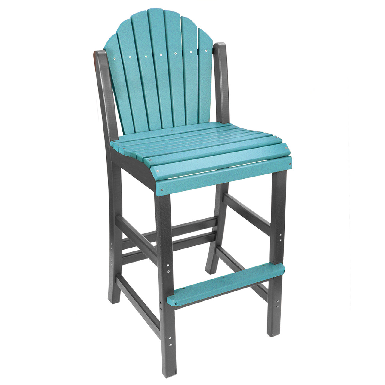 Outer Banks Adirondack Fanback Poly Lumber Side Bar Stool ECCB Outdoor   W POLY 202 SIDE BS  92398.1620424155 