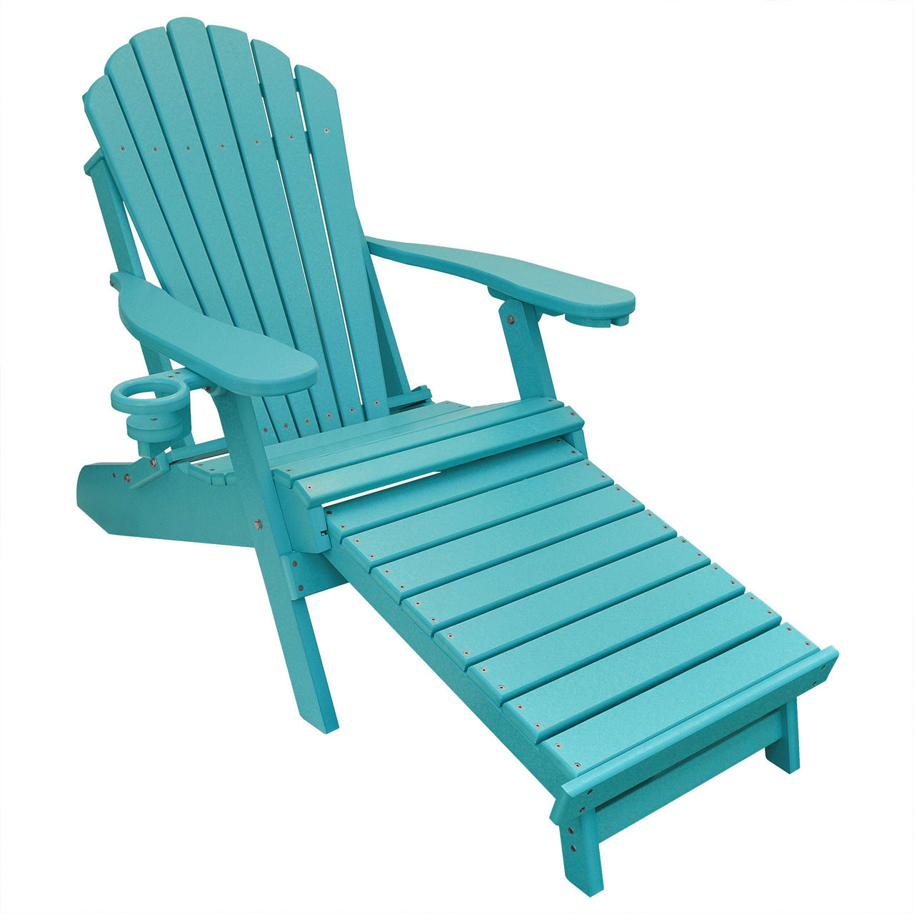 Outer Banks Poly Lumber Folding Adirondack Chair with Integrated