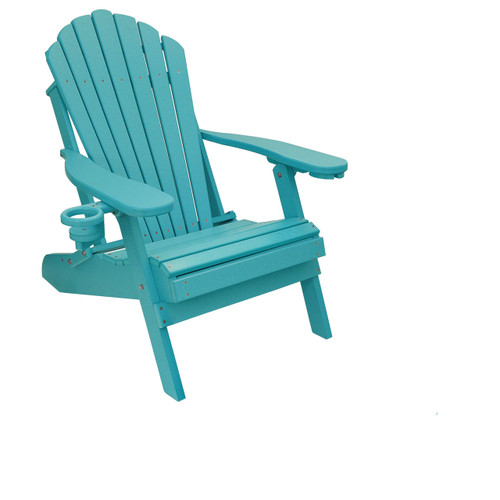 Outer Banks Poly Lumber Folding Adirondack Chair with Integrated