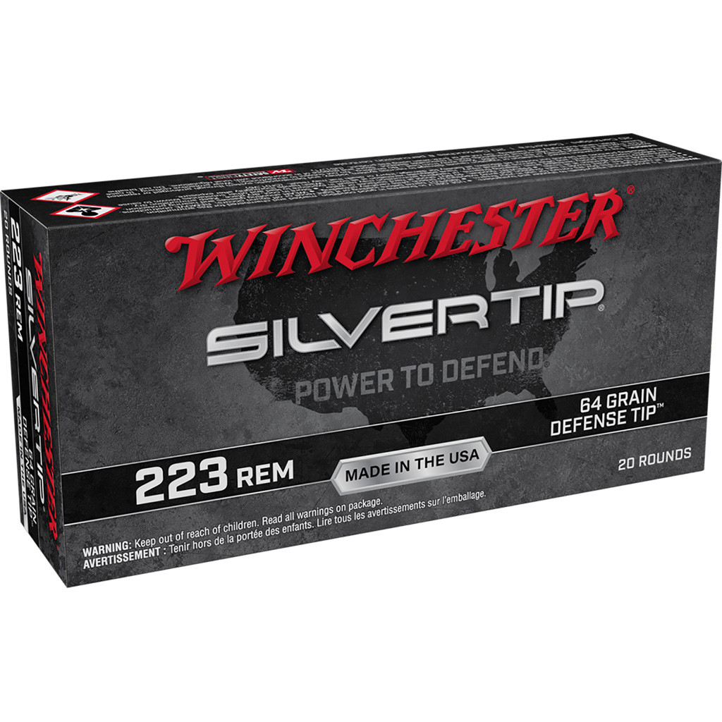 金華山ミントチャンバー Winchester Silvertip Rifle Ammo 223 Rem. 64 gr. Defense Tip 20 rd