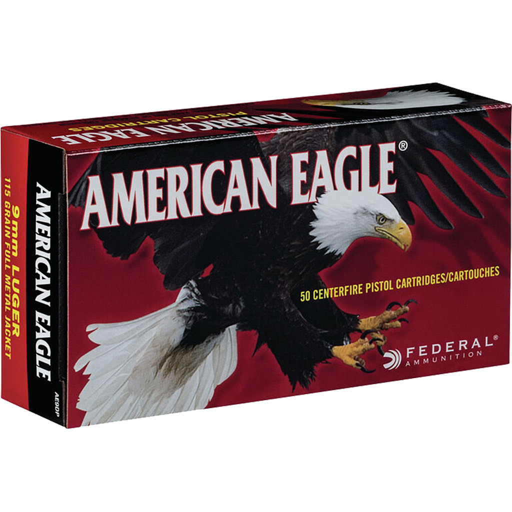 Federal American Eagle Pistol Ammo 9mm Luger 115 gr. FMJ 50 rd