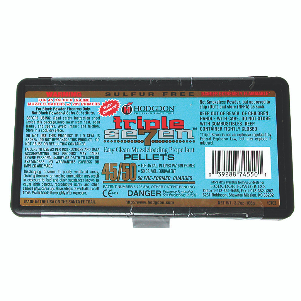 Hodgdon Triple Seven Pellets .44 cal. 30 gr. 50 pk. HAZMAT