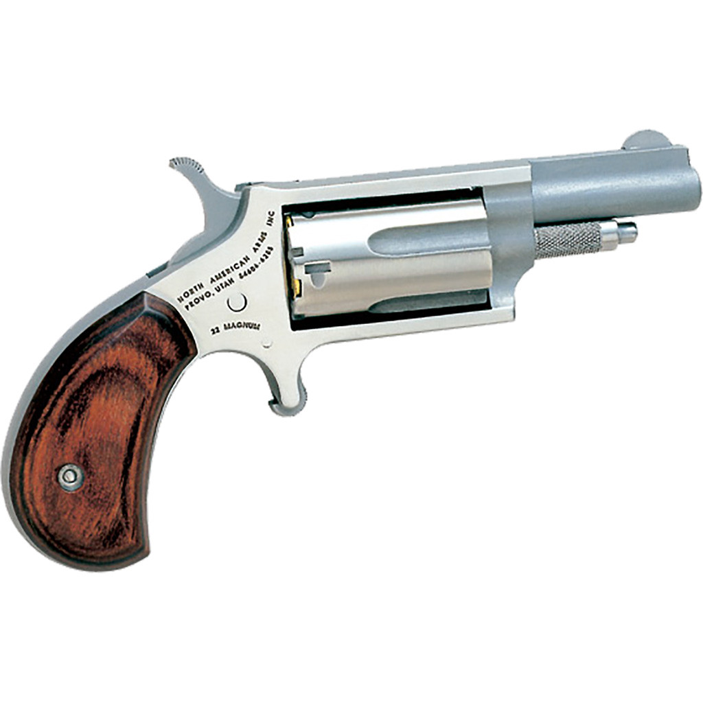 NAA 22MC Mini-Revolver 22 WMR Stainless/Rosewood 1.63 in. 5 rd