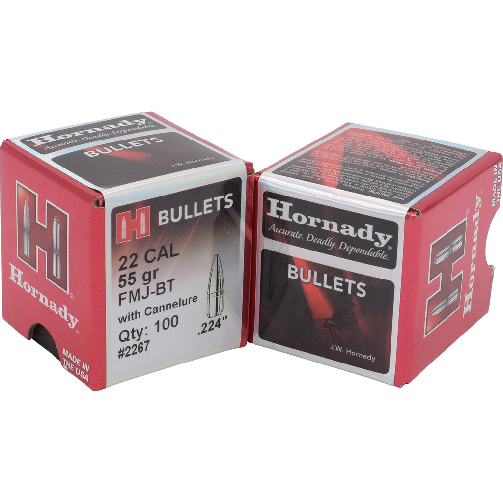Hornady FMJ BT Bullets 22 cal. .224 in. 55 gr. 100 pk. - Freedom