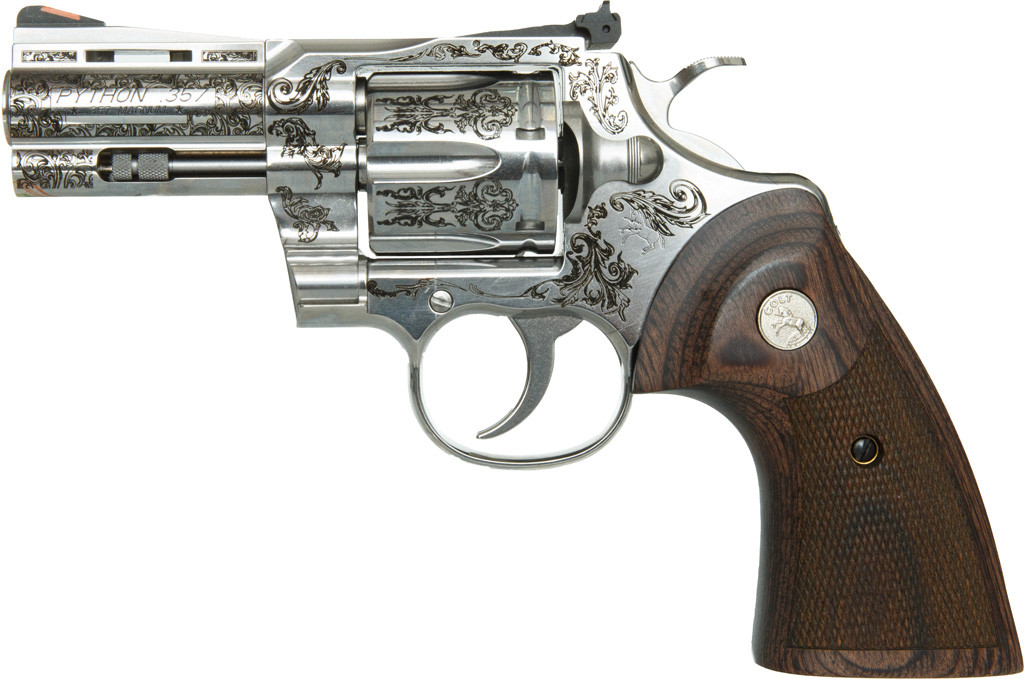 Colt Python Revolver 357 Mag 3 in Engraved Stainless 6 rd