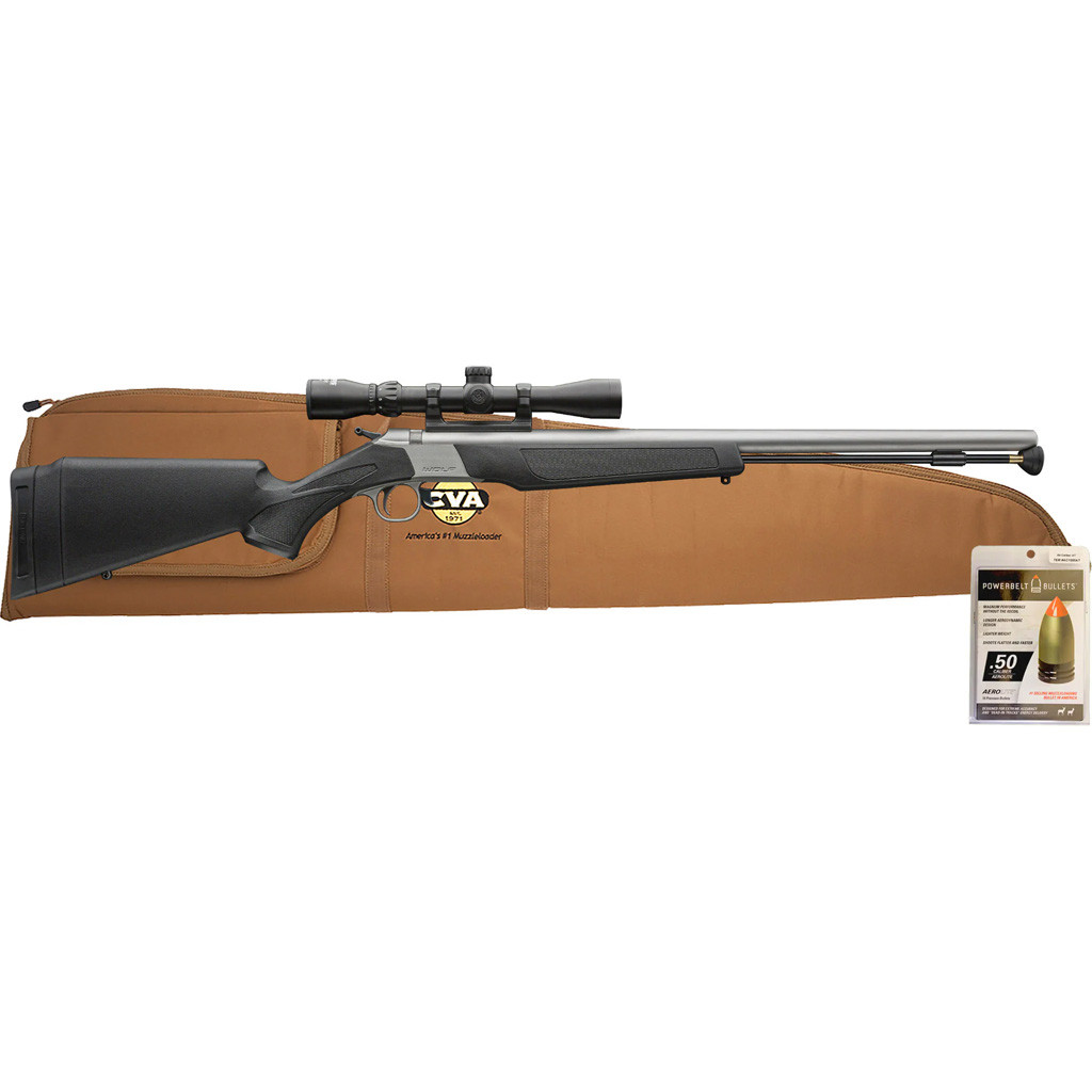CVA Wolf V2 Muzzleloader Package 50 cal. 24 in. Stainless/Black w CVA Wolf V2 Muzzleloader Package 50 cal. 24 in. Stainless/Black w