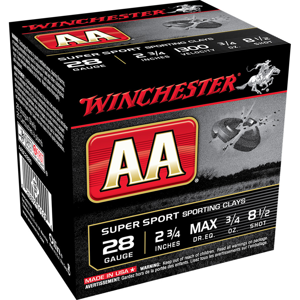 Winchester AA Sporting Clays Load 28 ga. 2.75 in. 3/4 oz. 8.5 Shot