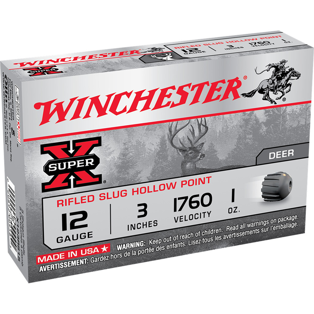 Winchester Super-X Rifled Slug HP 12 ga. 3 in. 1 oz. Slug 5 rd