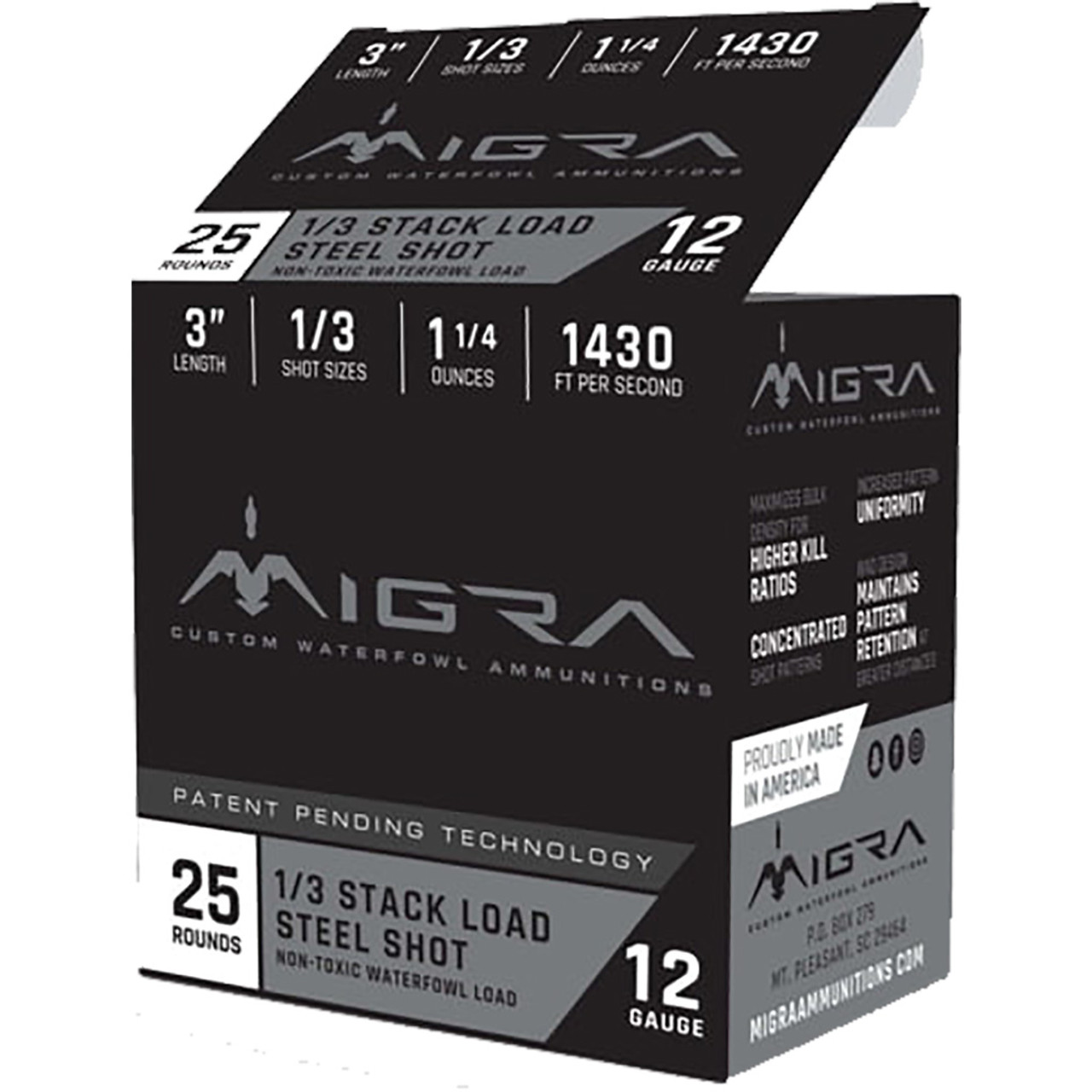 Migra Staxd Shotgun Ammo 12 ga. 3 in. 1.25 oz. 1-3 Shot 25 rd. - Freedom  Armory