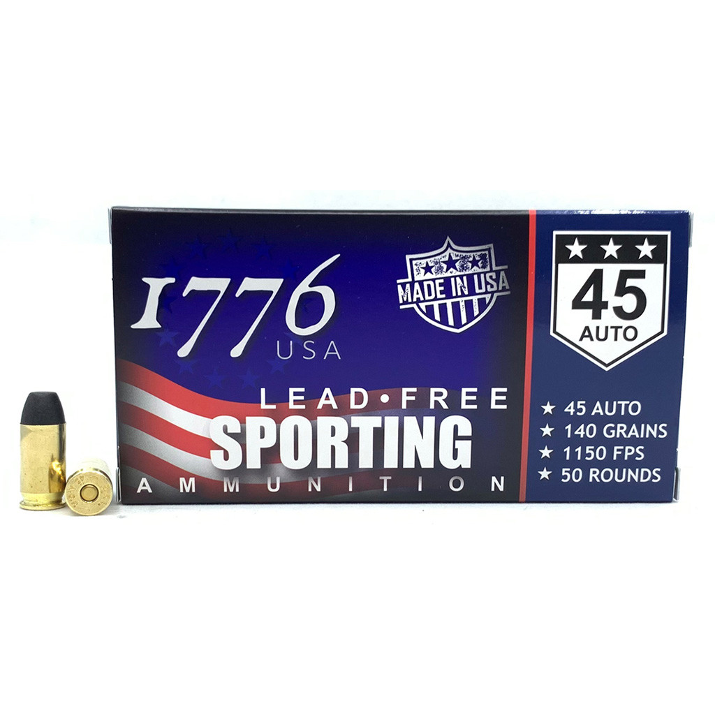 1776 USA Lead Free Sporting Pistol Ammo 45 ACP 140 gr. LFB 50 rd