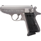 Walther PPK/S Pistol 380 ACP 7+1 Stainless Black Grips 3.3 in.