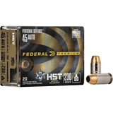 Federal Premium Personal Defense Handgun Ammo 45 ACP 230 gr. HST JHP 20 rd. Federal Premium Personal Defense Handgun Ammo 45 ACP 230 gr. HST JHP 20 rd.
