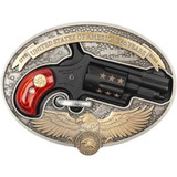NAA USA 250th Belt Buckle Revolver 22 LR 1.13 in. Black w/Rosewood Grip & Coin
